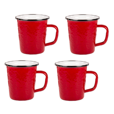 RR66S4 - Set of 4 Solid Red Latte Mugs  Primary Image