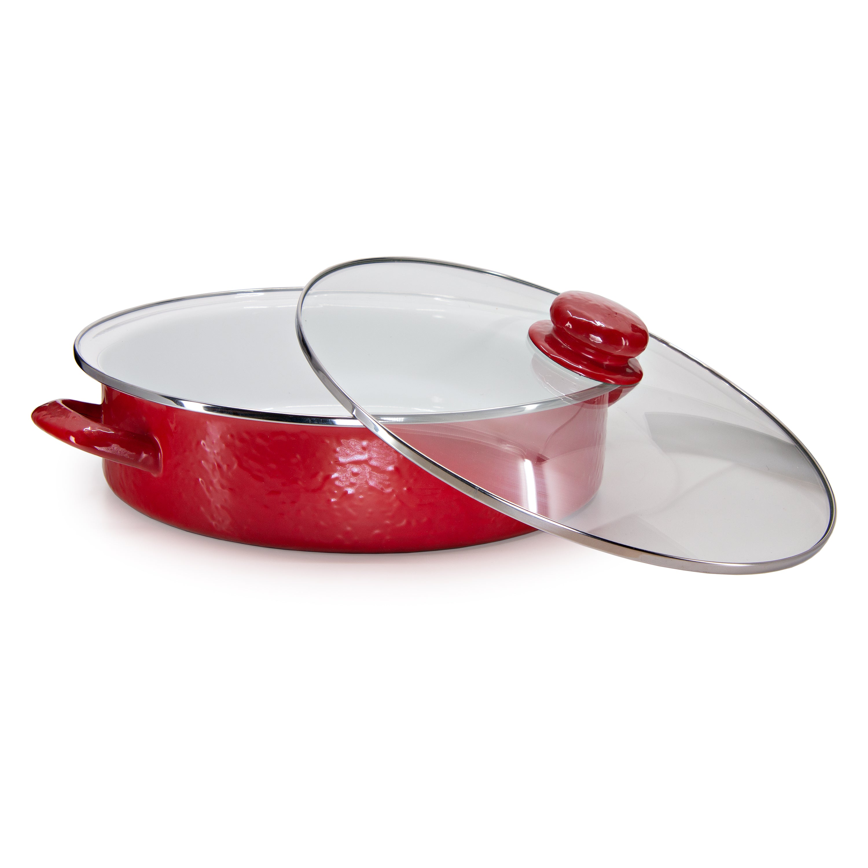 Solid Red Large Saute Pan by Golden Rabbit