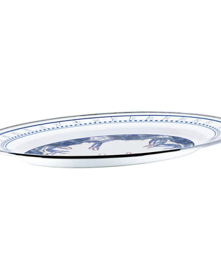 SE06 - Blue Crab Oval Platter - Golden Rabbit Enamelware