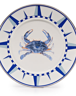 SE07S4 - Blue Crab Dinner Plates - Set of 4 - Golden Rabbit Enamelware