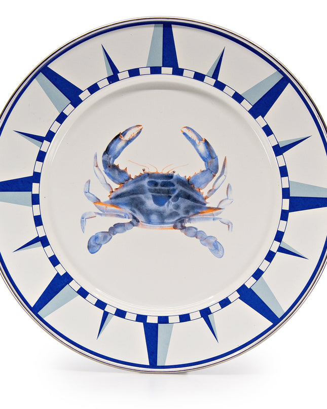 SE07S4 - Blue Crab Dinner Plates - Set of 4 - Golden Rabbit Enamelware