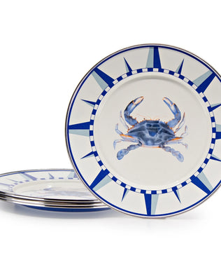 SE07S4 - Blue Crab Dinner Plates - Set of 4 - Golden Rabbit Enamelware