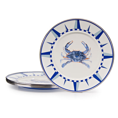 SE07S4 - Set of 4 Blue Crab Dinner Plates - Image