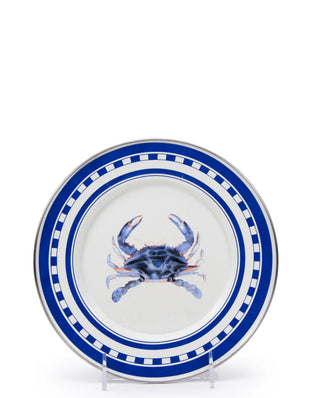 SE11S4 - Blue Crab Sandwich Plates - Set of 4 - Golden Rabbit Enamelware