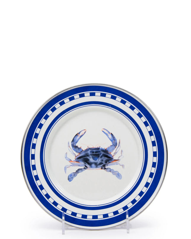 SE11S4 - Blue Crab Sandwich Plates - Set of 4 - Golden Rabbit Enamelware