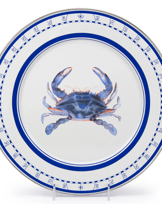 SE26S2 - Blue Crab Chargers - Set of 2 - Golden Rabbit Enamelware