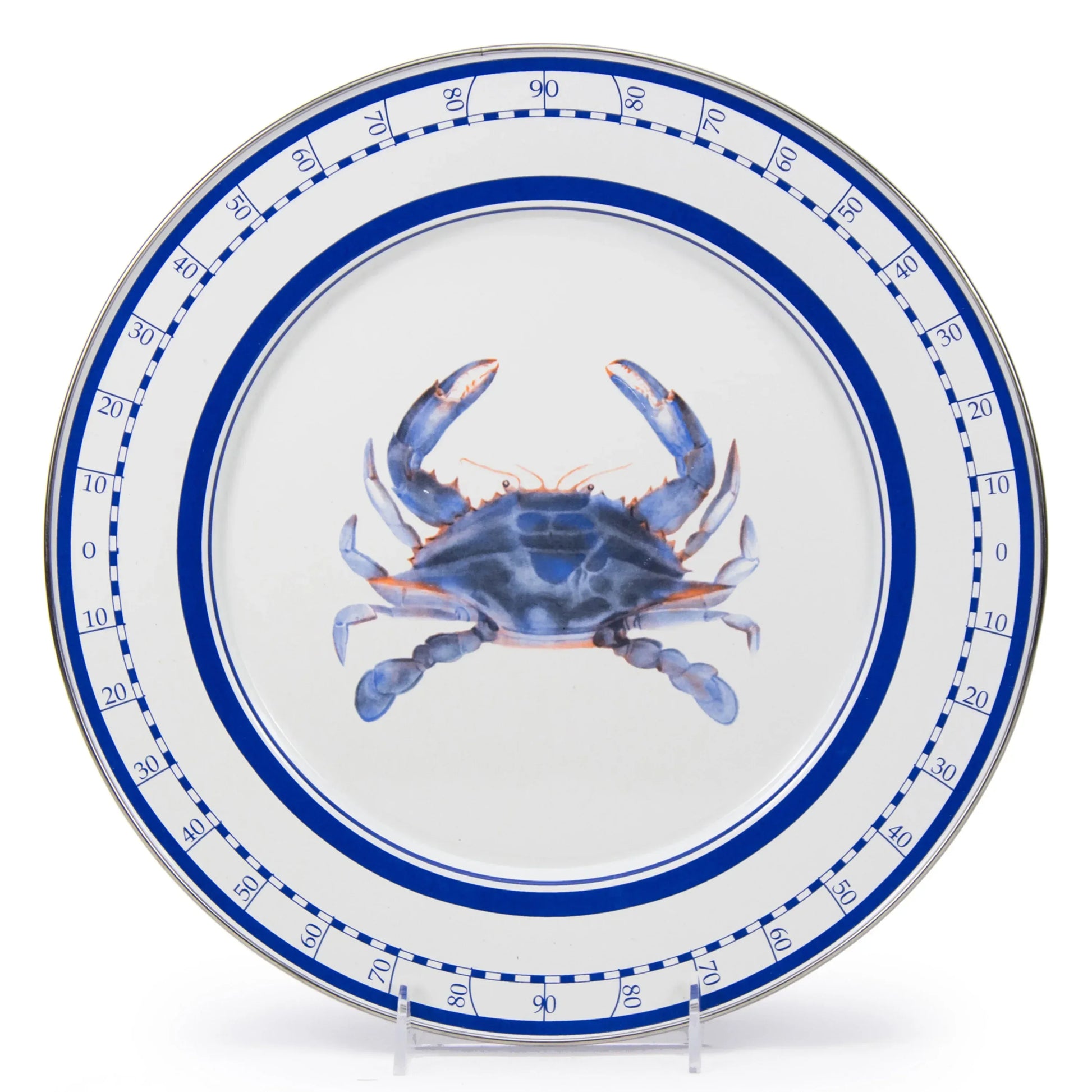 SE26S2 - Blue Crab Chargers - Set of 2 - Golden Rabbit Enamelware