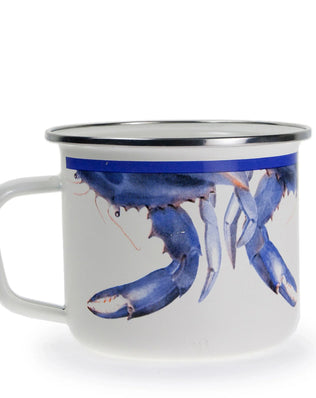 SE28S4 - Blue Crab 24 oz Grande Mugs - Set of 4 - Golden Rabbit Enamelware