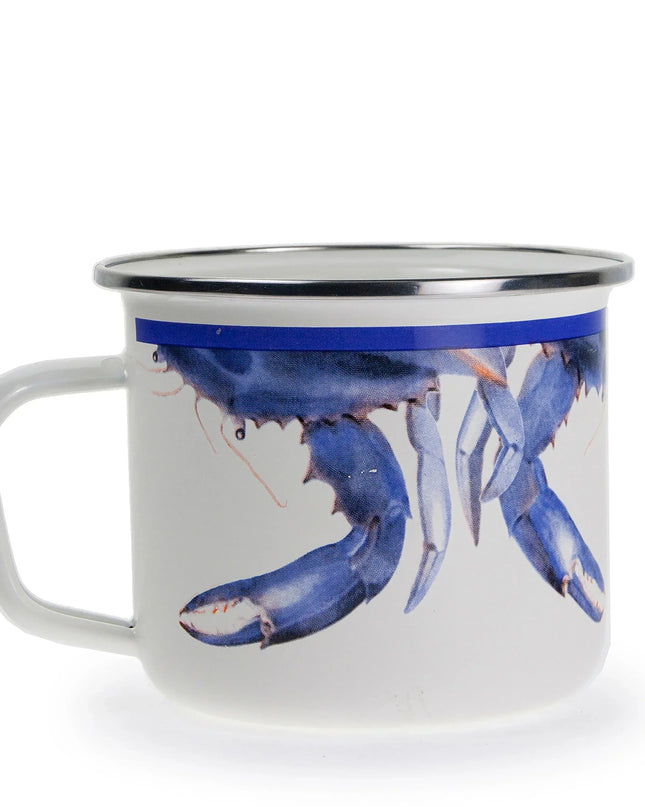 SE28S4 - Blue Crab 24 oz Grande Mugs - Set of 4 - Golden Rabbit Enamelware