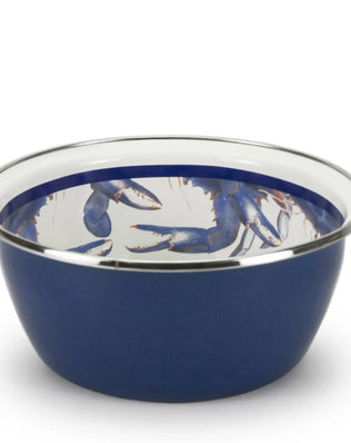 SE61S4 - Blue Crab Salad Bowls - Set of 4 - Golden Rabbit Enamelware