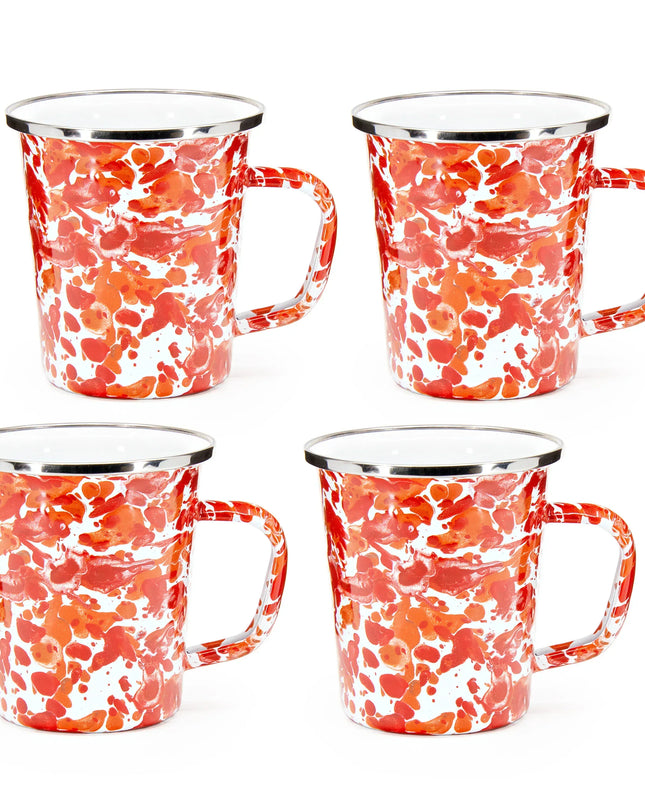 SN66S4 - Sunset Swirl 16 oz Latte Mugs - Set of 4 - Golden Rabbit Enamelware