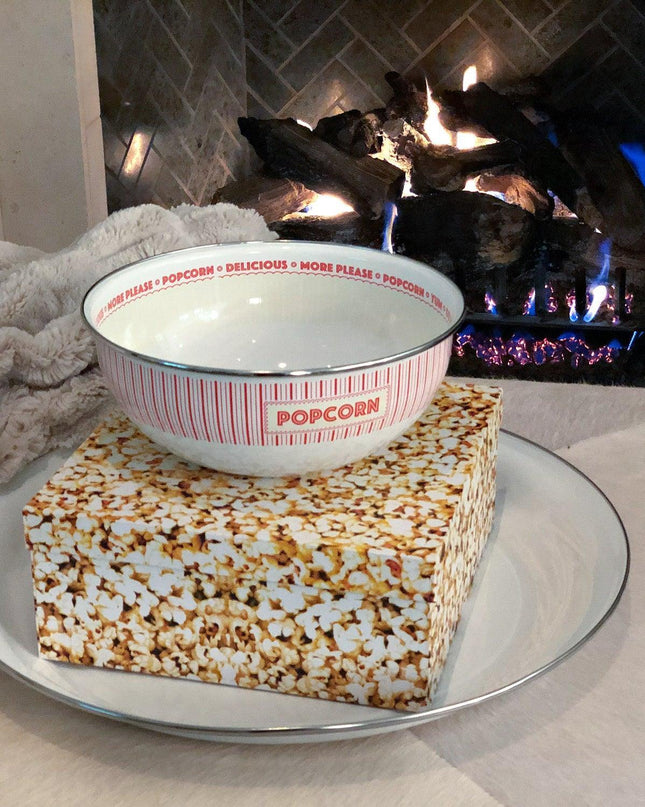 ST103 - Showtime Popcorn Bowl Gift - Golden Rabbit Enamelware