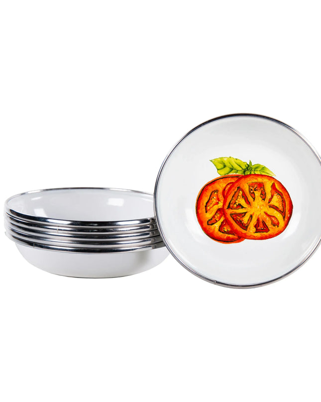TM59S6 - Tomatoes Tasting Dishes - Set of 6 - Golden Rabbit Enamelware