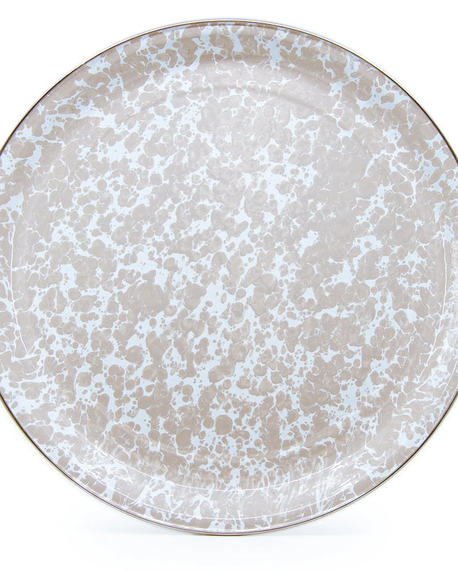 TP01 - Taupe Swirl Large Tray - Golden Rabbit Enamelware