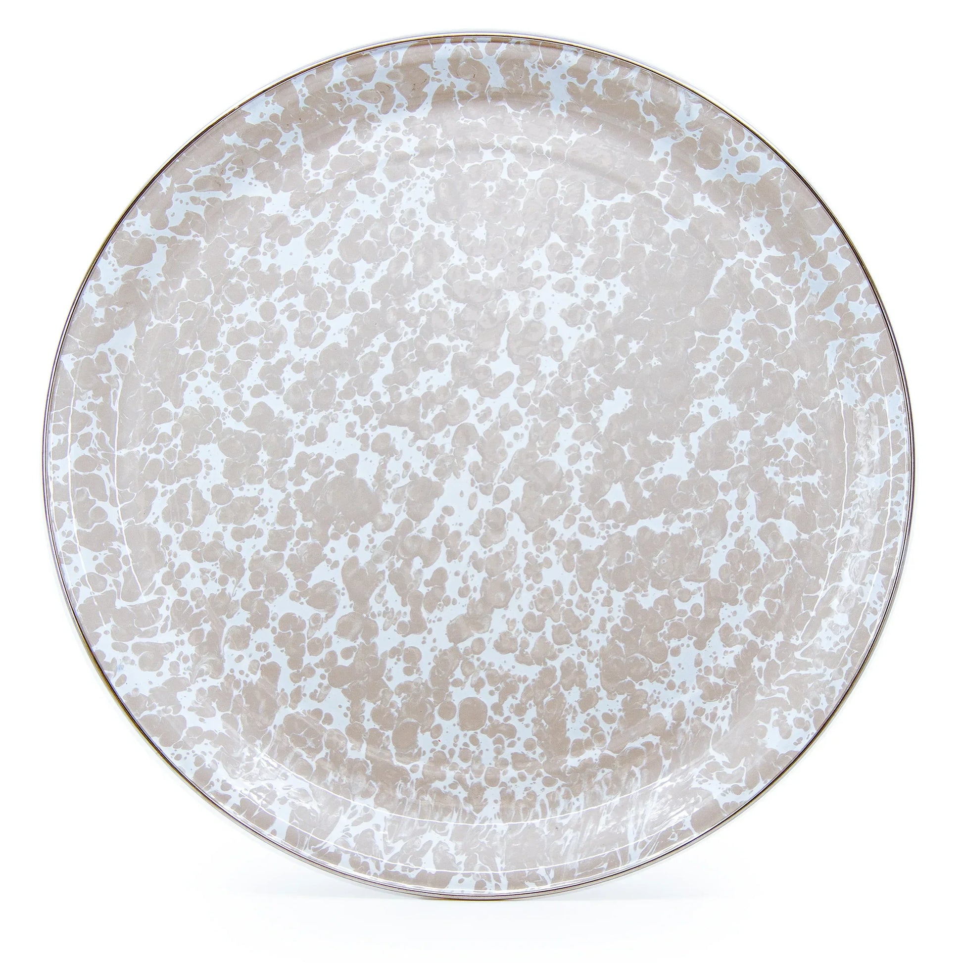 TP01 - Taupe Swirl Large Tray - Golden Rabbit Enamelware
