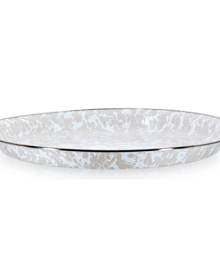 TP01 - Taupe Swirl Large Tray - Golden Rabbit Enamelware