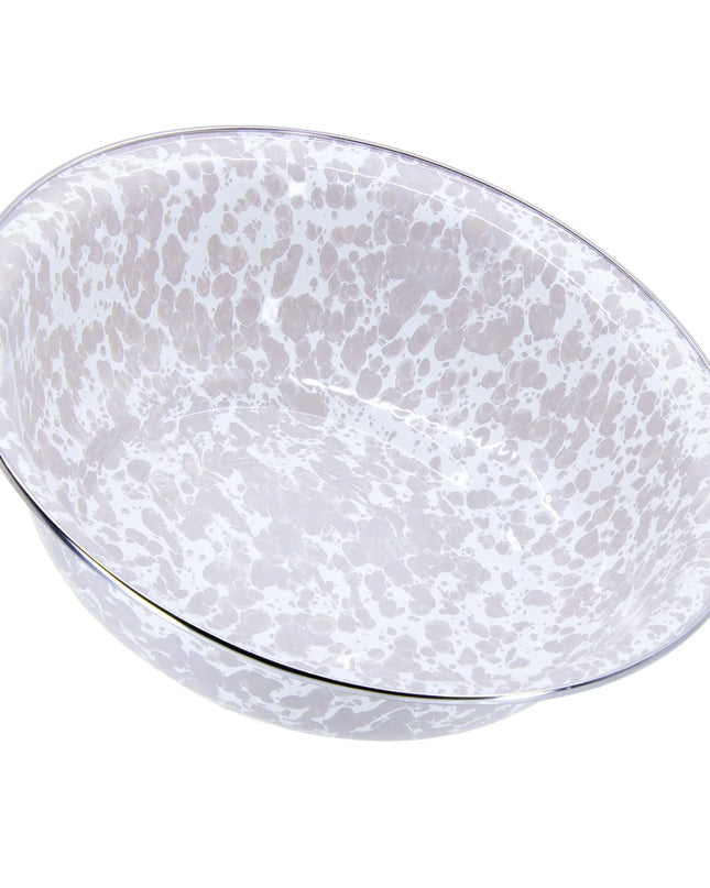 TP03 - Taupe Swirl Serving Bowl - Golden Rabbit Enamelware