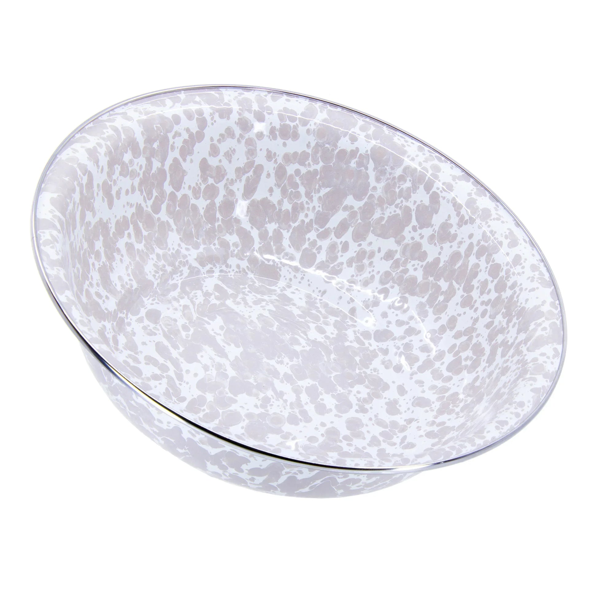 TP03 - Taupe Swirl Serving Bowl - Golden Rabbit Enamelware