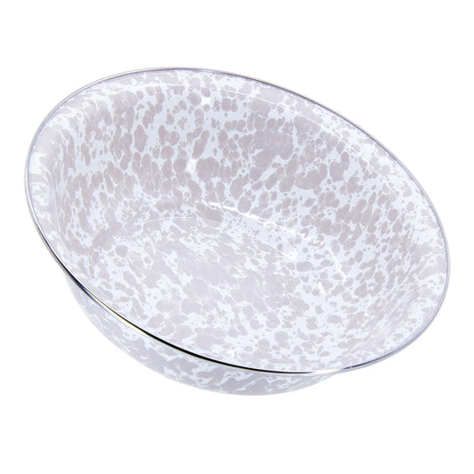 TP03 - Taupe Swirl Serving Bowl - Golden Rabbit Enamelware