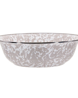 TP03 - Taupe Swirl Serving Bowl - Golden Rabbit Enamelware