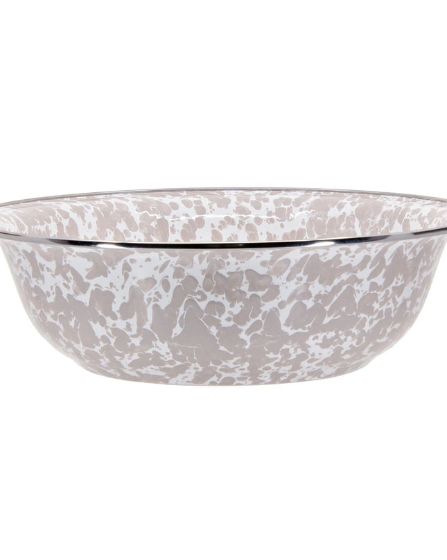 TP03 - Taupe Swirl Serving Bowl - Golden Rabbit Enamelware