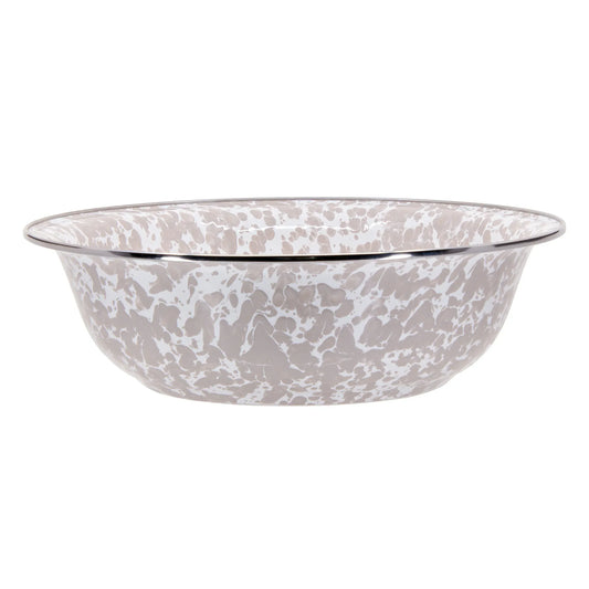 TP03 - Taupe Swirl Serving Bowl - Golden Rabbit Enamelware