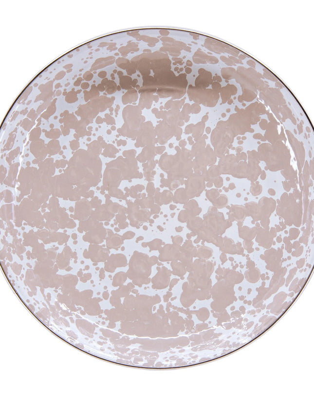 TP04S4 - Taupe Swirl Pasta Plates - Set of 4 - Golden Rabbit Enamelware