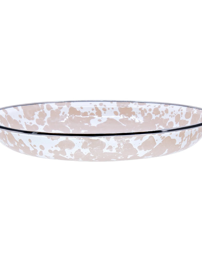 TP04S4 - Taupe Swirl Pasta Plates - Set of 4 - Golden Rabbit Enamelware