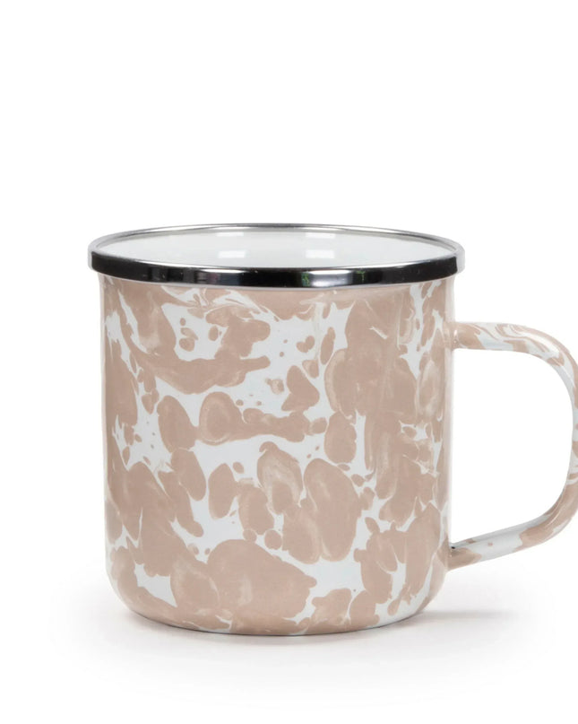 TP05S4 - Taupe Swirl 12 oz Mugs - Set of 4 - Golden Rabbit Enamelware