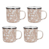 Set of 4 Taupe Swirl Adult Mugs