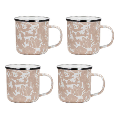 TP05S4 - Set of 4 Taupe Swirl Adult Mugs  Primary Image