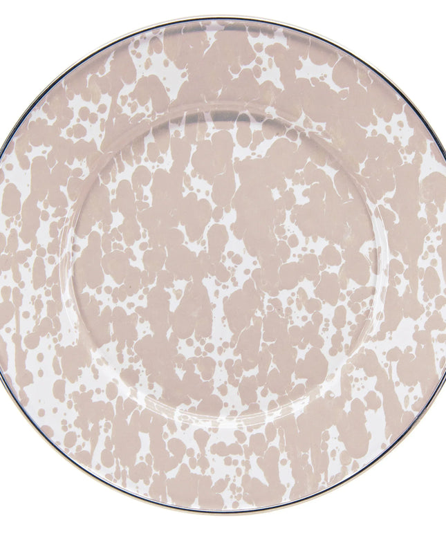 TP11S4 - Taupe Swirl Sandwich Plates - Set of 4 - Golden Rabbit Enamelware