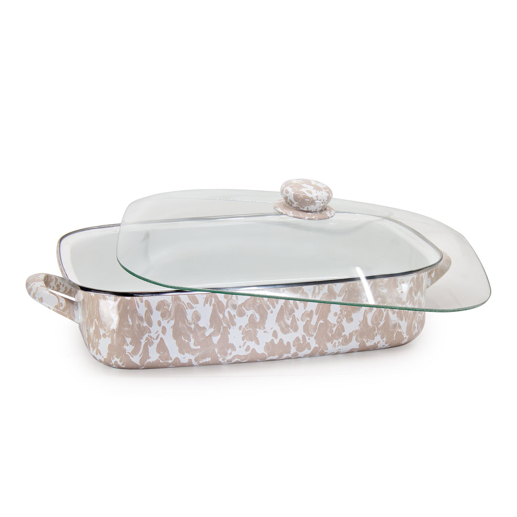 Golden Rabbit Enamelware - 10.5qt Roasting Pan (Grey