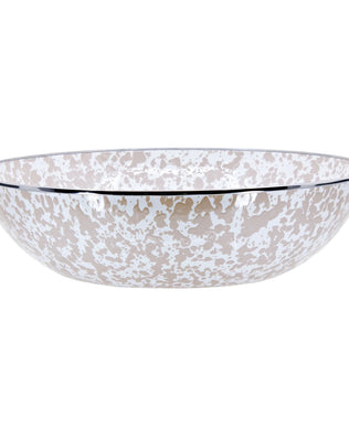 TP18 - Taupe Swirl Catering Bowl - Golden Rabbit Enamelware
