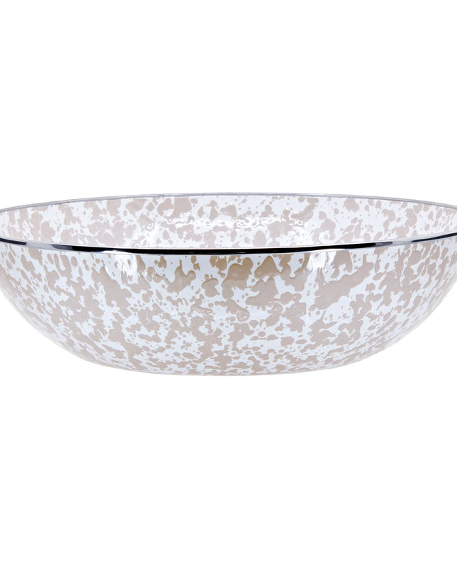 TP18 - Taupe Swirl Catering Bowl - Golden Rabbit Enamelware