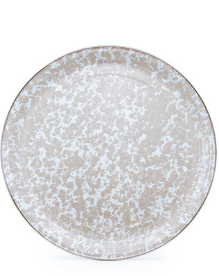 TP21 - Taupe Swirl Medium Tray - Golden Rabbit Enamelware