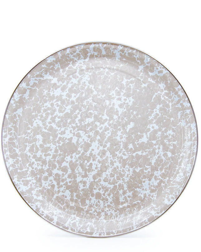 TP21 - Taupe Swirl Medium Tray - Golden Rabbit Enamelware