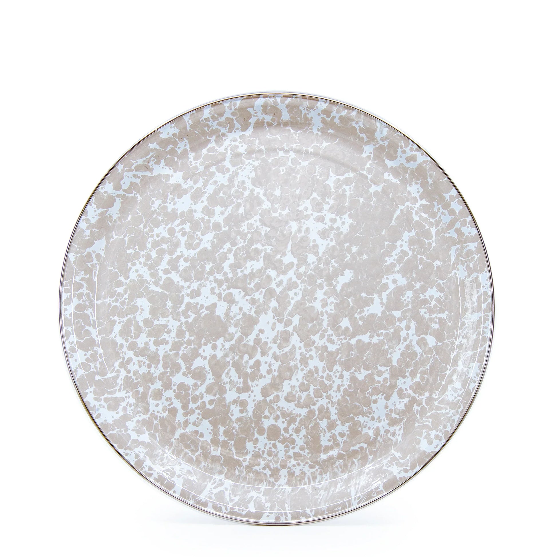 TP21 - Taupe Swirl Medium Tray - Golden Rabbit Enamelware