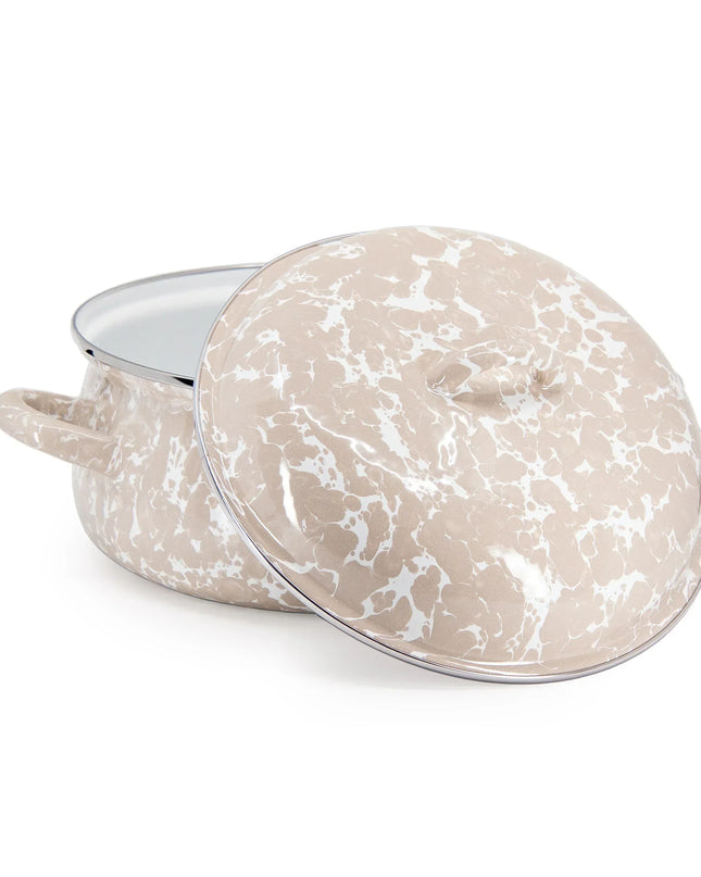 TP31 - Taupe Swirl Dutch Oven - Golden Rabbit Enamelware