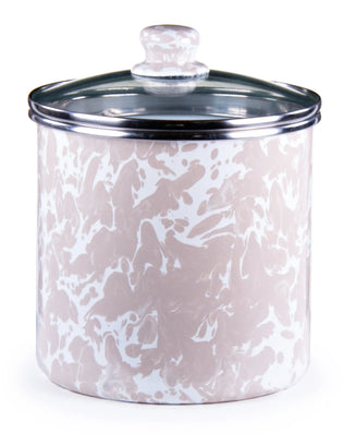 TP38 - Taupe Swirl Canister - Golden Rabbit Enamelware