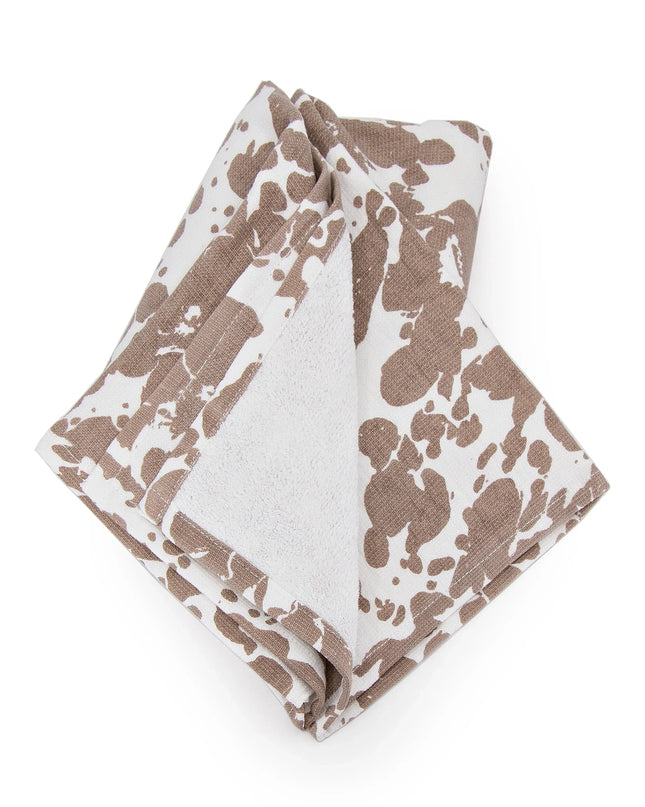 TP52 - Taupe Swirl Kiychen Towel Set - of 2 - Golden Rabbit Enamelware