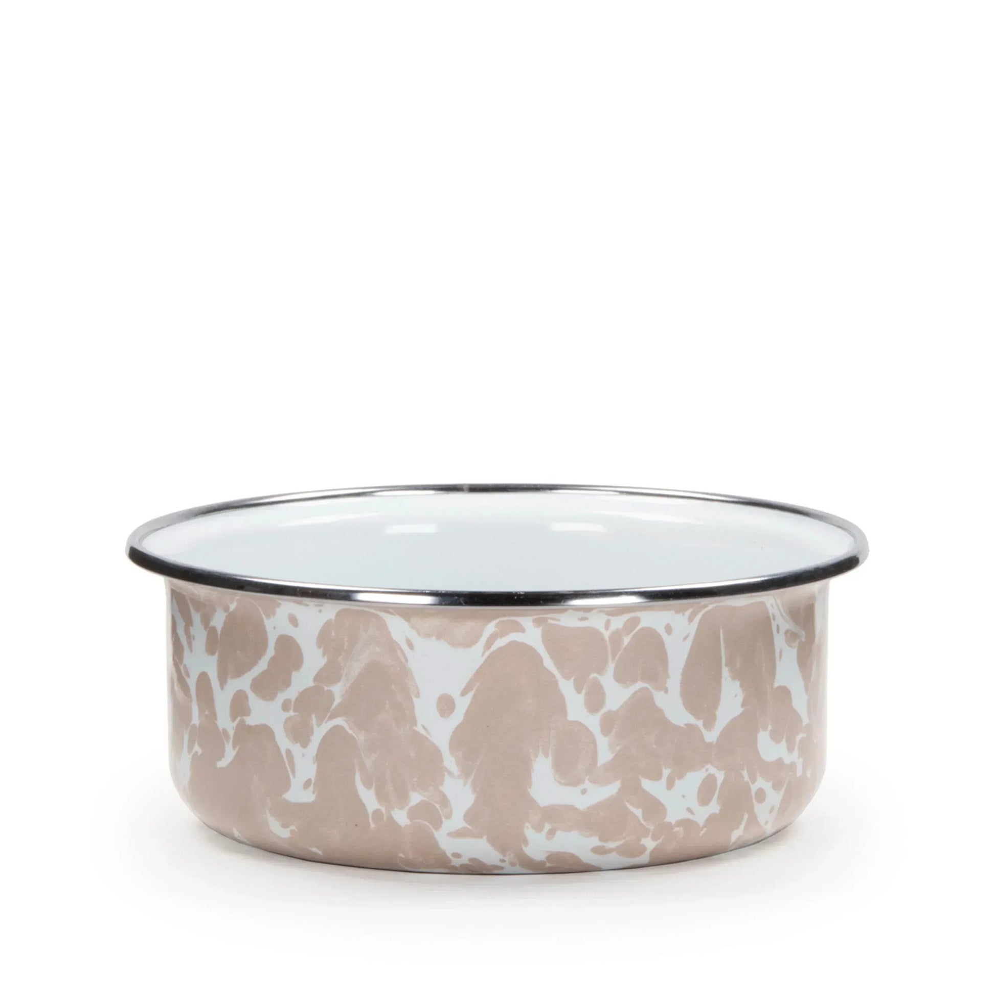 TP60S4 - Taupe Swirl 14oz Soup Bowls - Set of 4 - Golden Rabbit Enamelware
