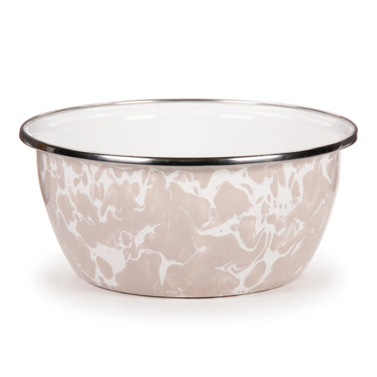 TP61S4 - Taupe Swirl Salad Bowls - Set of 4, Taupe - Golden Rabbit Enamelware