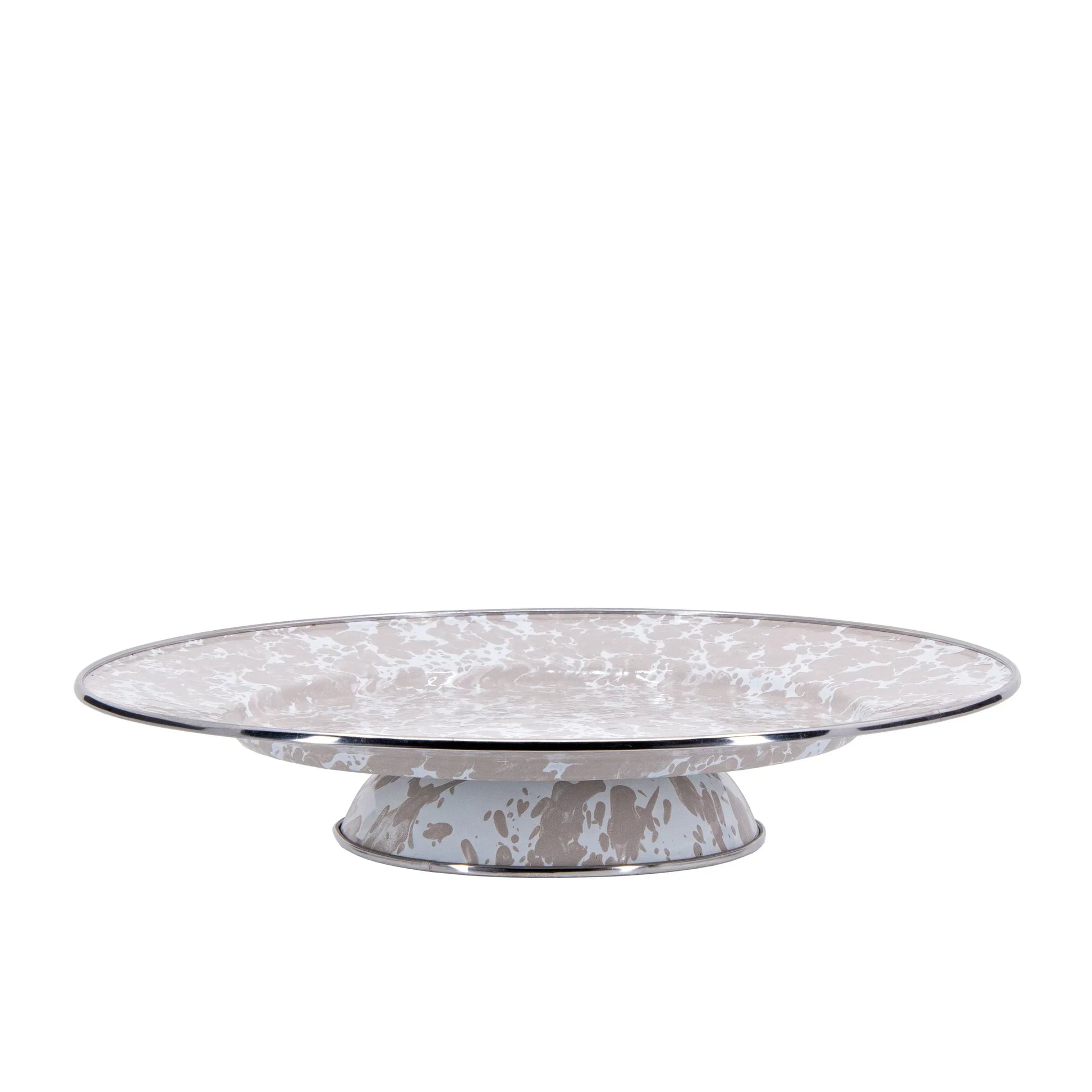 TP76 - Swirl Cake Plate, Taupe - Golden Rabbit Enamelware