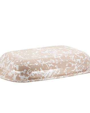 TP78 - Taupe Swirl Baking Pan - Golden Rabbit Enamelware