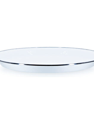 WW01 - White Solid Large Tray - Golden Rabbit Enamelware