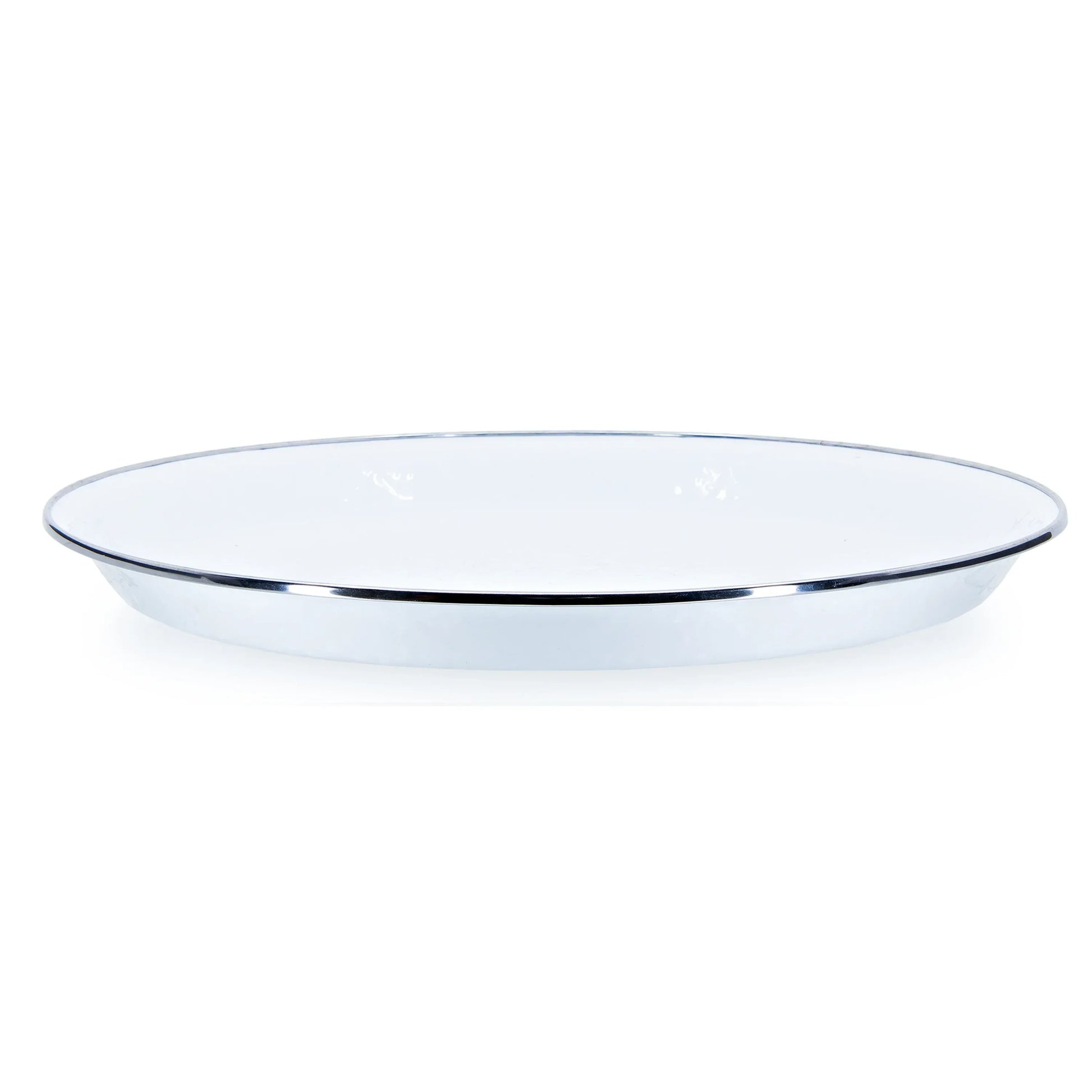 WW01 - White Solid Large Tray - Golden Rabbit Enamelware