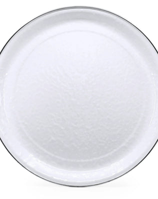 WW70 - Solid White Tray with Steel Table Base - Golden Rabbit Enamelware