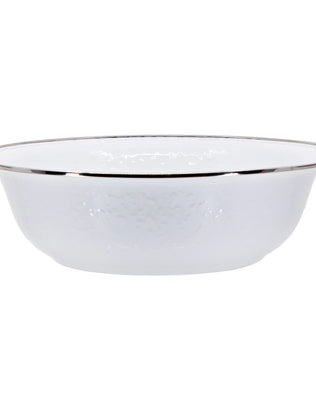 WW03 - White Solid Serving Bowl - Golden Rabbit Enamelware
