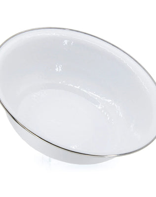 WW03 - White Solid Serving Bowl - Golden Rabbit Enamelware